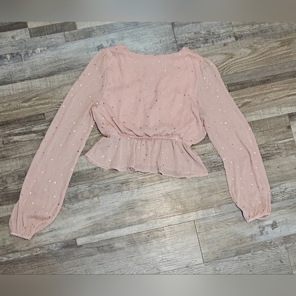 🩷❤️Wild Honey Long Sleeve  Star Sparkle Blouse Size L💜🩷 - Picture 5 of 8